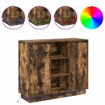 vidaXL Buffet LED Chêne fumé 90 x 32 x 75 cm Bois d'ingénierie