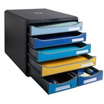 Module De Classement Big Box Maxi 6 Tiroirs Bee Blue - Couleurs Assorties - Exacompta