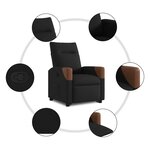 vidaXL Fauteuil inclinable noir tissu