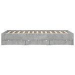 vidaXL Cadre de lit à tiroirs gris béton 150x200 cm bois d'ingénierie