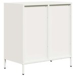 vidaXL Buffet blanc 68x39x73 5 cm acier laminé à froid