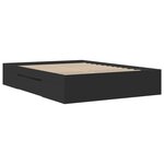 vidaXL Cadre de lit sans matelas noir 135x190 cm bois d'ingénierie