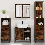 vidaXL Ensemble meubles salle de bain 4 Pièces chêne fumé bois ingénierie