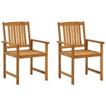 vidaXL Chaises de jardin avec coussins lot de 2 Bois d'acacia massif