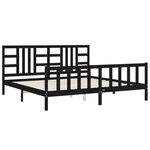 vidaXL Cadre de lit sans matelas noir 200x200 cm bois massif de pin