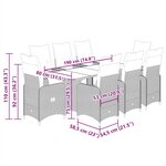 vidaXL Ensemble de bistro de jardin 9 Pièces coussins marron poly rotin