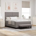 vidaXL Lit à ressorts avec matelas Taupe 140 x 200 cm tissu