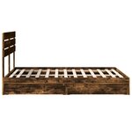 vidaXL Lit de Rangement Chêne fumé 140 x 200 cm Bois d'ingénierie