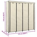 vidaXL Garde-robe avec 4 compartiments Crème 175x45x170 cm