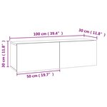 vidaXL Meuble TV Gris béton 100x30x30 cm Bois d’ingénierie