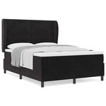 vidaXL Lit à ressorts avec matelas noir 140x200 cm en velours