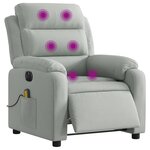 vidaXL Fauteuil inclinable électrique de massage gris clair velours