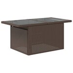 vidaXL Table de jardin dessus en verre marron 100x55x73 cm poly rotin
