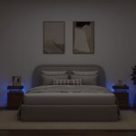 vidaXL Tables de chevet et lumières LED 2 Pièces chêne marron 35x39x55 cm