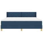 Lit Box Spring vidaXL avec Matelas Bleu 180x200 cm Tissu