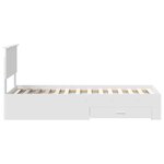 vidaXL Cadre de lit Blanc et Argent 75 x 190 cm Bois d'ingénierie