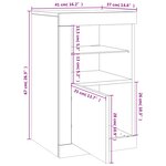 vidaXL Armoire latérale et lumières LED sonoma gris bois d'ingénierie