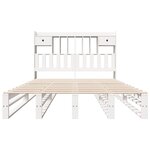 vidaXL Lit bibliothèque sans matelas blanc 160x200 cm bois pin massif