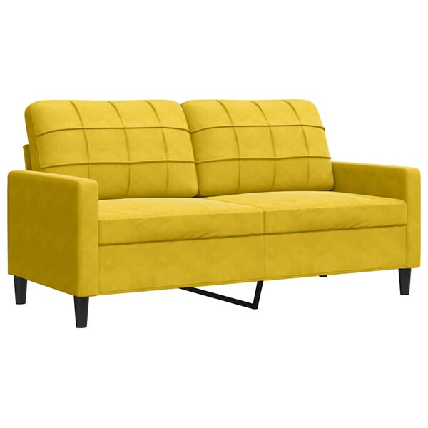 vidaXL Canapé à 2 places Jaune 140 cm Velours