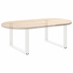 vidaXL Pieds de table basse en U  2 pièces  blanc  70 x (42-43) cm  acier