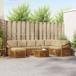 vidaXL Ensemble de canapés d'extérieur 9 pc Naturel et Beige