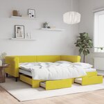 vidaXL Lit de jour avec gigogne et tiroirs jaune 100x200 cm velours