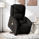 vidaXL Fauteuil inclinable de massage électrique noir velours