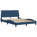 vidaXL Cadre de lit avec LED sans matelas bleu 140x200 cm tissu