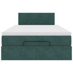 vidaXL Lit ottoman avec matelas vert foncé 120x190 cm velours