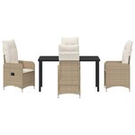 vidaXL Ensemble de salle à manger pour jardin 5 Pièces Beige Poly rotin