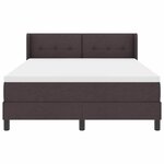 vidaXL Lit à ressorts avec matelas Marron foncé 190 x 140 cm Polyester