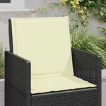 vidaXL Coussins de siège et de dos 2 Pièces Crème 47 x 45 x 2 cm