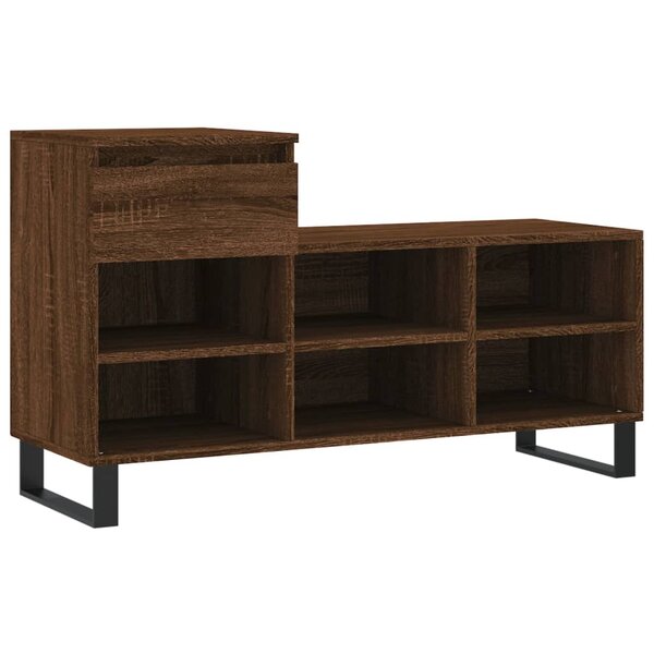 vidaXL Armoire à chaussures Chêne marron 102x36x60cm Bois d'ingénierie