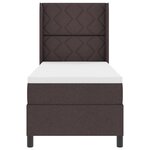 Lit à ressorts vidaXL avec matelas marron foncé 80x200 cm en tissu