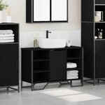 vidaXL Cabinet de Lavabo Chêne noir 91 x 35 x 60 cm Bois d'ingénierie