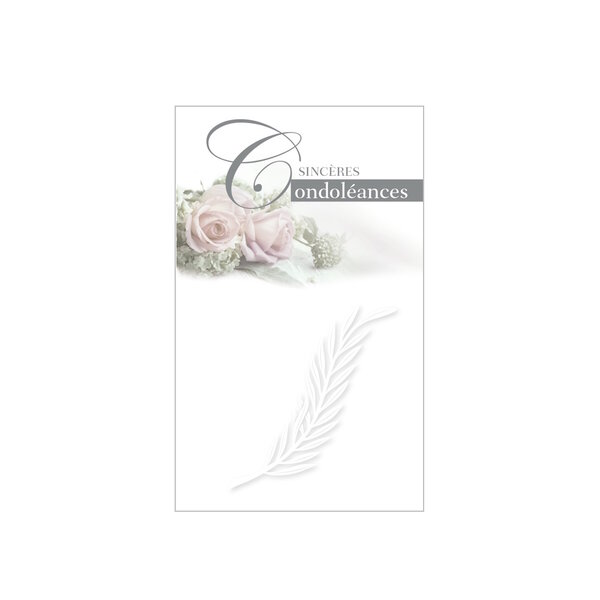 Carte De Voeux - Condoléances - Sincères Condoléances - Roses