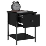 vidaXL Table de chevet noir 34x35 5x45 cm bois d’ingénierie