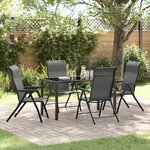 vidaXL Ensemble de Dîner de Jardin 5 Pièces Gris Poly Rattan
