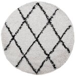 vidaXL Tapis shaggy à poils longs moderne crème et noir Ø 120 cm