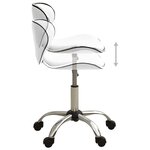 Chaise fauteuil siège de bureau informatique étude similicuir blanc 02_0023986