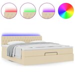 VidaXL Cadre de lit ottoman avec matelas crème 160x200 cm tissu