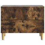 vidaXL Cabinet de chevet avec tiroir Chêne fumé 62 x 34 5 x 48 cm