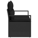 vidaXL Sofa de jardin 2 places avec rangement et coussins en poly rotin noir