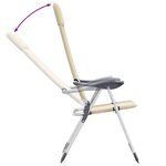vidaXL Chaises de camping pliables lot de 2 Crème Aluminium