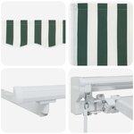 vidaXL Auvent rétractable manuel Vert et blanc 4 × 3 5 m
