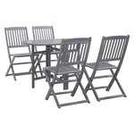 vidaXL Mobilier à dîner de jardin 5 Pièces Bois d'acacia massif Gris