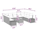 vidaXL Ensemble de canapé de jardin 10 Pièces Marron et rouge
