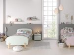 KIDDY Lit simple en bois laqué et brut et sommier 90x200cm Vert menthe