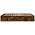 vidaXL Cadre de lit sans matelas chêne fumé 150x200 cm bois ingénierie
