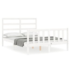 vidaXL Cadre de lit sans matelas blanc 120x200 cm bois de pin massif